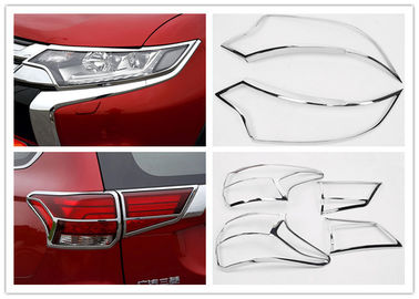 Cina MITSUBISHI Car Headlight Covers, Outlander 2016 Chrome baru Head Lamp Bezel dan Tail Lamp Moulding pemasok