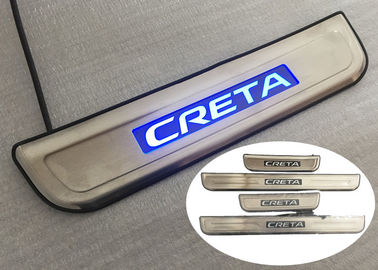 Cina Tahan lama LED Blue Light Side Door Sill Plate Untuk Hyundai IX25 CRETA 2014 2015 pemasok
