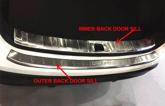 Harga yang bagus Stainless Steel Back Door Sills Untuk Nissan Qashqai 2014 2015 2016 Pelat Scuff on line