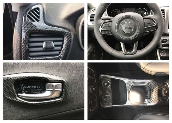 Harga yang bagus Jeep Compass 2017 Karbon Fiber Style Air Outlet Molding, Steering Wheel Garnis dll. on line
