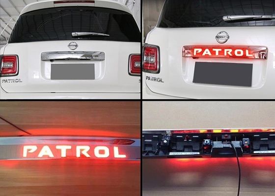 Harga yang bagus Garnish Gerbang Belakang Berkrom Dengan Lampu Stop LED untuk Nissan All New Patrol 2016 on line
