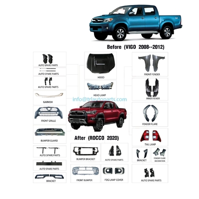 Harga yang bagus 53121-0K220 Toyota Hilux Vigo 2008-2012 Lebih dari 10 Piece Plastik Auto Full Body Kit untuk Hilux Rocco 531210K220 on line