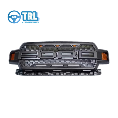 Harga yang bagus 2019-23 Ford baru F150 gaya OE grille depan dengan lampu LED, Hitam, Chrome on line